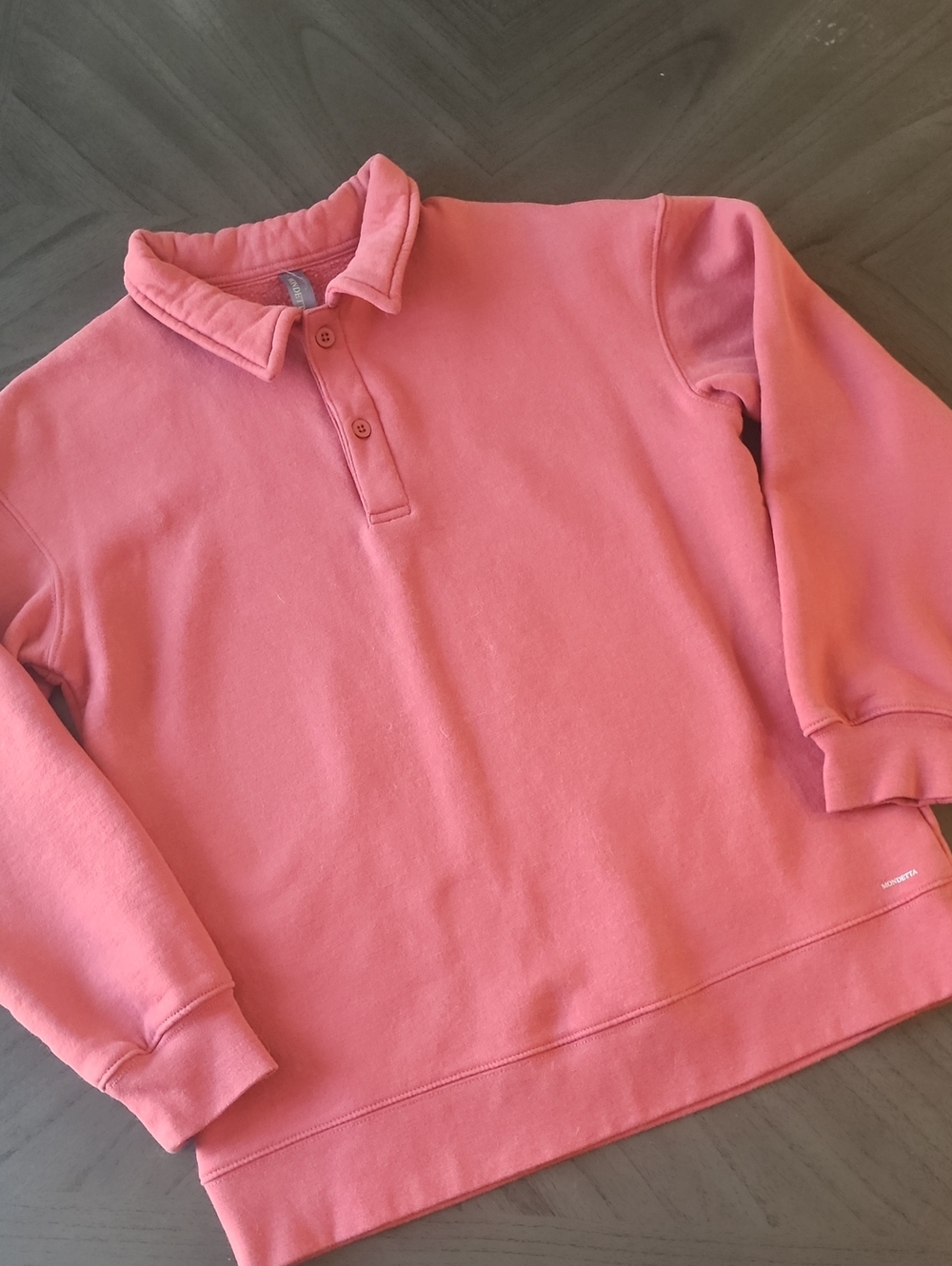 Mondetta Coral Long-Sleeve Polo Sweatshirt Women's Size S